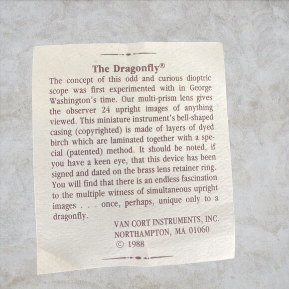 VAN CORT INSTRUMENT -- Wooden Kaleidoscope, "Dragonfly" Collectible, Vintage 80s - Picture 7 of 7